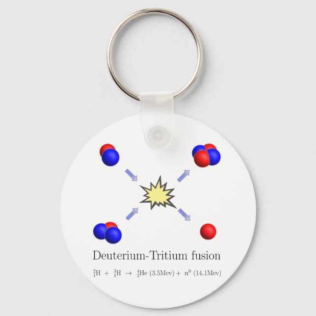 Deuterium-Tritium-Fusion mit Gleichung Schlüsselanhänger (Vorderseite)