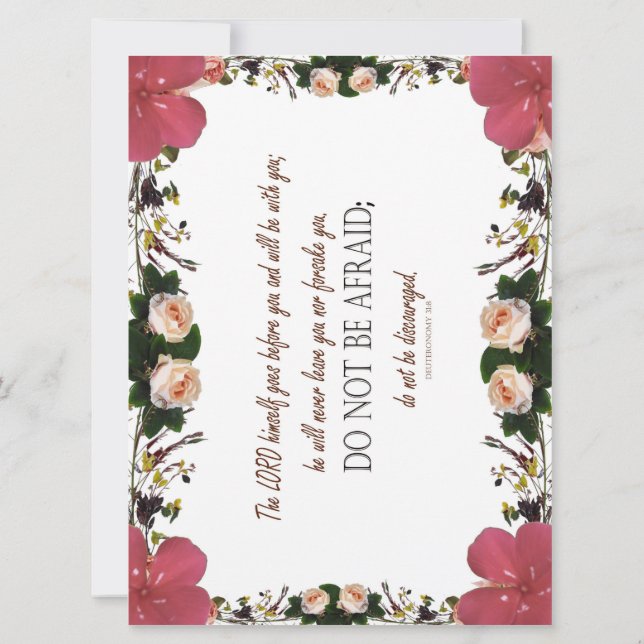 Deutéronome 31, Ne craignez point, Carte plate flo (Dos)