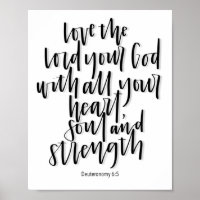 Deutéronome 6:5 - Aimer le Seigneur - Poster Lettr