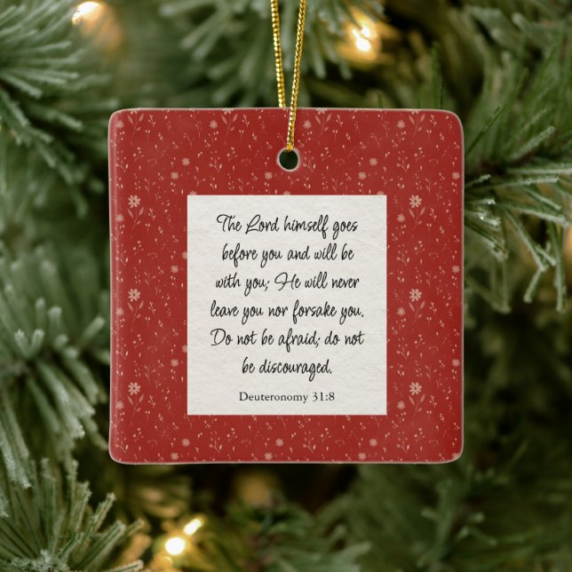 Deuteronomie 31:8 Bibel Verse Bild Keramikornament (Baum)