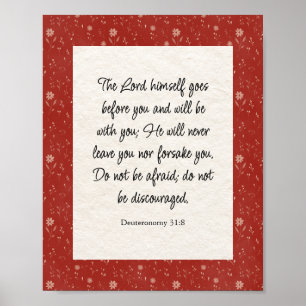 Deuteronomie 31:8 Bibel Verse Bild Poster