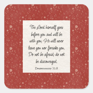 Deuteronomie 31:8 Bibel Verse Bild Quadratischer Aufkleber