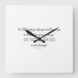 Deuteronomie_31:8 Quadratische Wanduhr