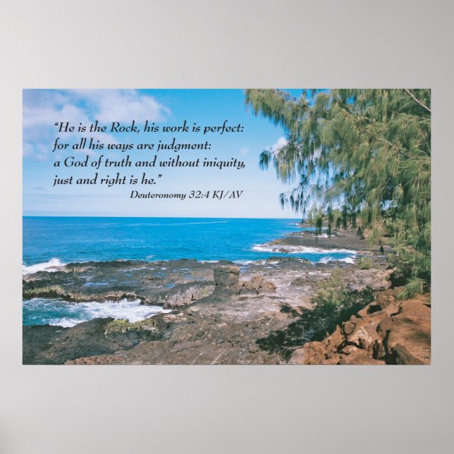 Deuteronomie 32:4 Schrift drucken Poster (Vorne)