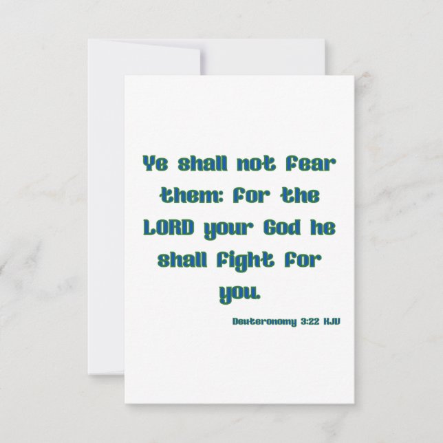 Deuteronomie 3:22 KJV Bible Verse Flachgrüße Karte (Vorderseite)