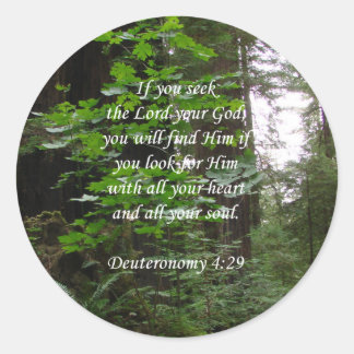 Deuteronomie 4:29 ~ Suche den Herrn Runder Aufkleber