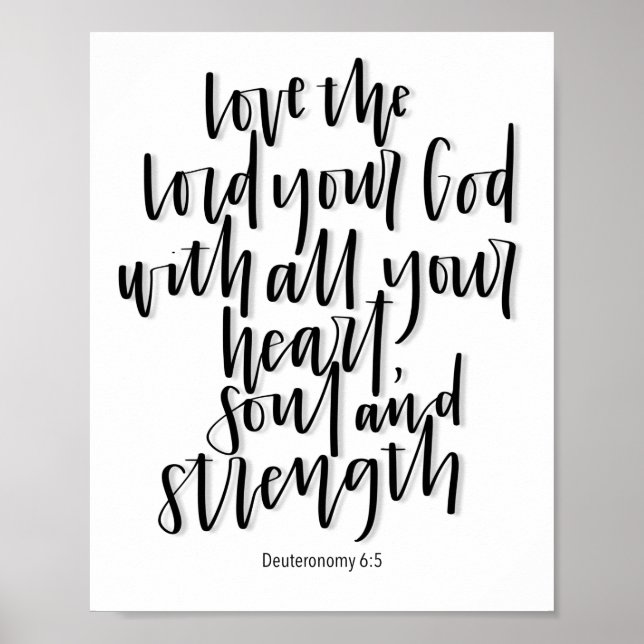 Deuteronomie 6:5 - Liebe der Herr - Geschriebenes  Poster (Vorne)