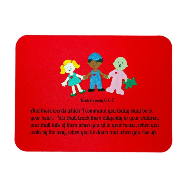 Deuteronomie 6:6-7 und diese Worte, die ich befehl Magnet (Horizontal)