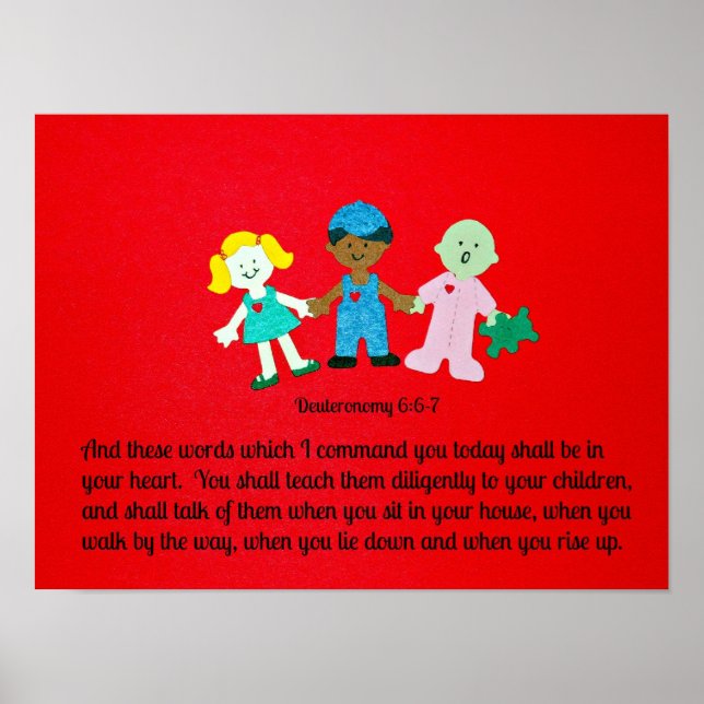 Deuteronomie 6:6-7 und diese Worte, die ich befehl Poster (Vorne)