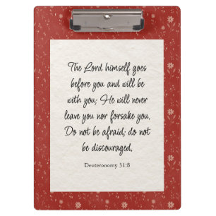 Deuteronomy 31:8 Bibelvers Bild  Klemmbrett