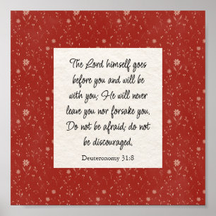 Deuteronomy 31:8 Bibelvers Bild Poster