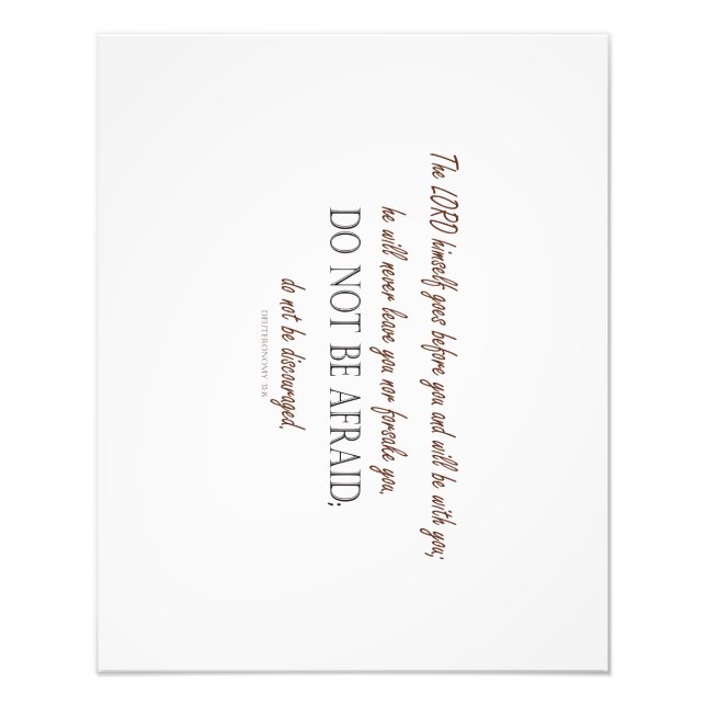 Deuteronomy 31 Do Not Be Afraid, Floral Borders Fotodruck (Vorne)