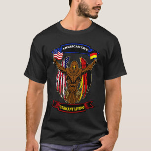 Deutsch-amerikanische patriotische Adler-Flaggen-E T-Shirt