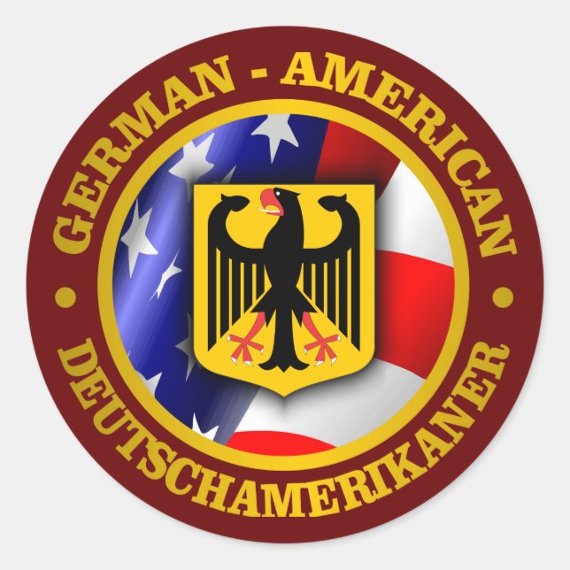Deutsch-amerikanischer Stolz Runder Aufkleber (Vorderseite)