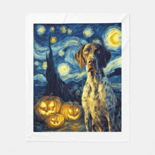 Deutsch Drahthaar 1 Süßer Hund Halloween Ja Fleecedecke