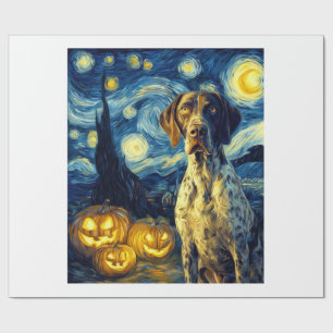 Deutsch Drahthaar 1 Süßer Hund Halloween Ja Geschenkpapier