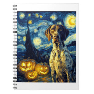 Deutsch Drahthaar 1 Süßer Hund Halloween Ja Notizblock