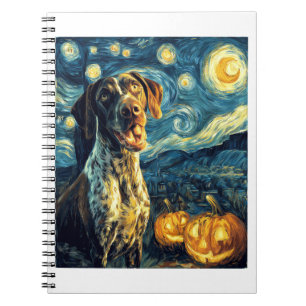 Deutsch Drahthaar 2 Süßer Hund Halloween Ja Notizblock