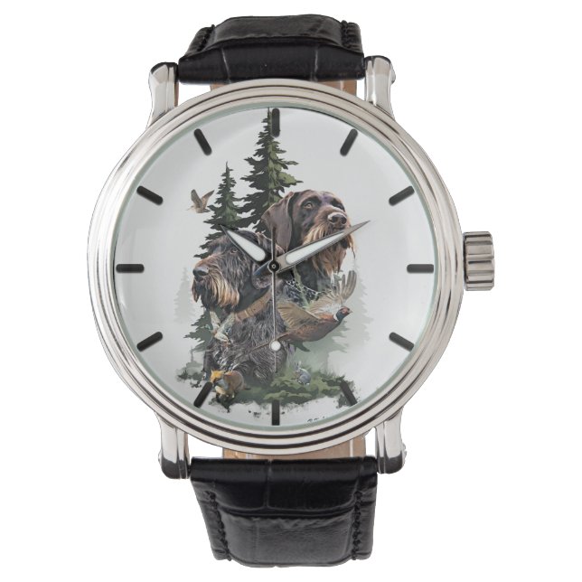 Deutsch Drahthaar Armbanduhr (Vorderseite)