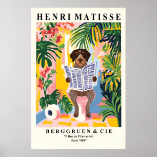 Deutsch Drahthaar auf Toilette Farbiger Matisse Poster