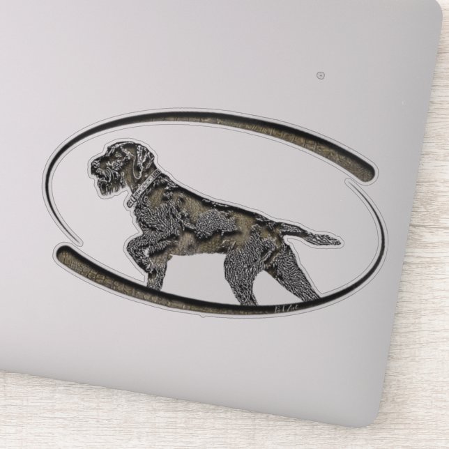 Deutsch Drahthaar, bester Kanonenhund Aufkleber (Detail)