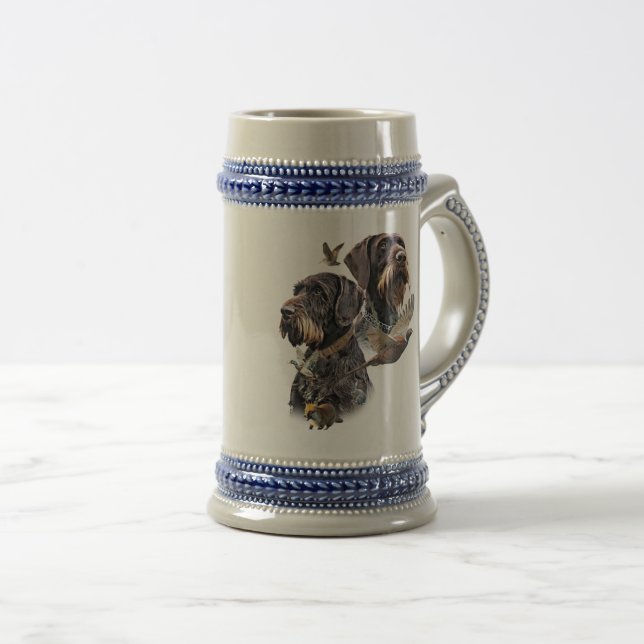 Deutsch Drahthaar Bierglas (VorderseiteRechts)