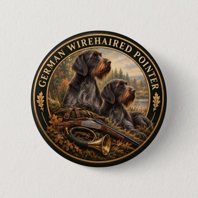 Deutsch Drahthaar Button (Vorderseite)