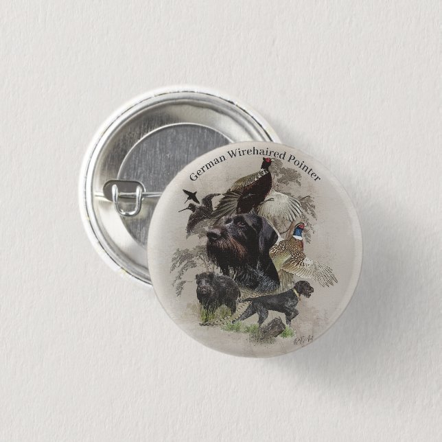 Deutsch-Drahthaar Button (Vorne & Hinten)