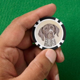 Deutsch Drahthaar Gemälde - Hundekunst Pokerchips