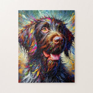 Deutsch Drahthaar Hund Acryl Druck