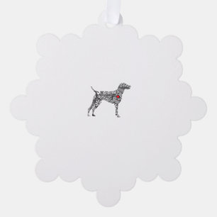 Deutsch Drahthaar I GSP Hundemama I Liebe Herz Ornament Karte