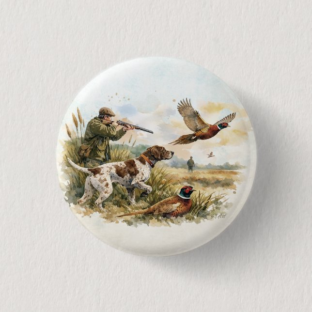Deutsch Drahthaar, Jagd Button (Vorderseite)