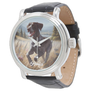 Deutsch Drahthaar läuft Armbanduhr