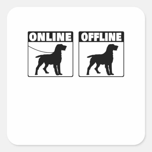 Deutsch Drahthaar Online deutsches Drahthaar Quadratischer Aufkleber (Vorderseite)