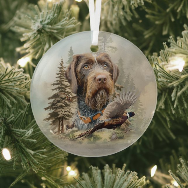 Deutsch Drahthaar Ornament Aus Glas (InSitu)