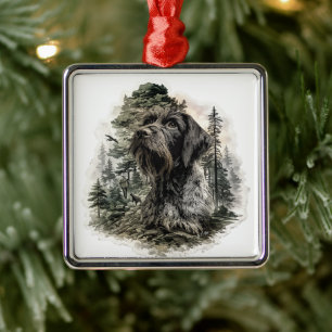 Deutsch Drahthaar Ornament Aus Metall