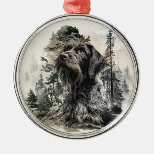 Deutsch Drahthaar Ornament Aus Metall