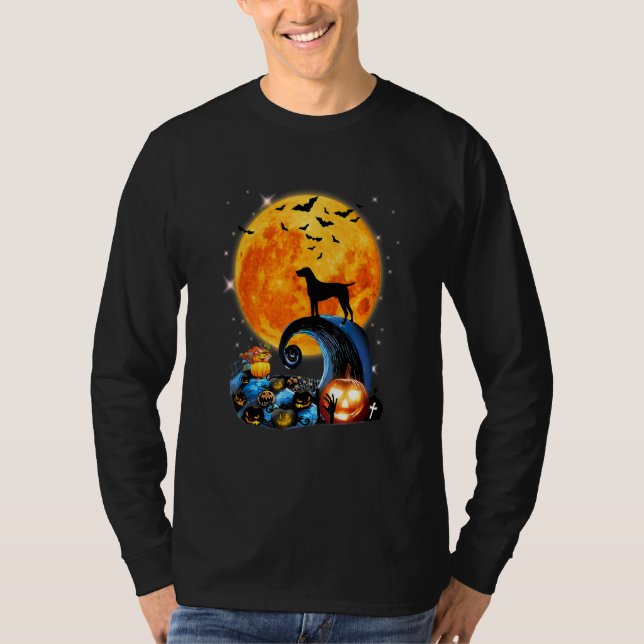 Deutsch Drahthaar Pointer Moon Cliff Kürbis Hall T-Shirt (Vorderseite)
