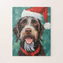 Deutsch-Drahthaar-Pointer-Weihnachtsmalerei