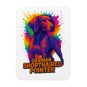 Deutsch Drahthaar Pop Art – Farbige Neon Magnet