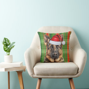 Deutsch Drahthaar Rot Grün Weihnachtskariert Weihn Kissen