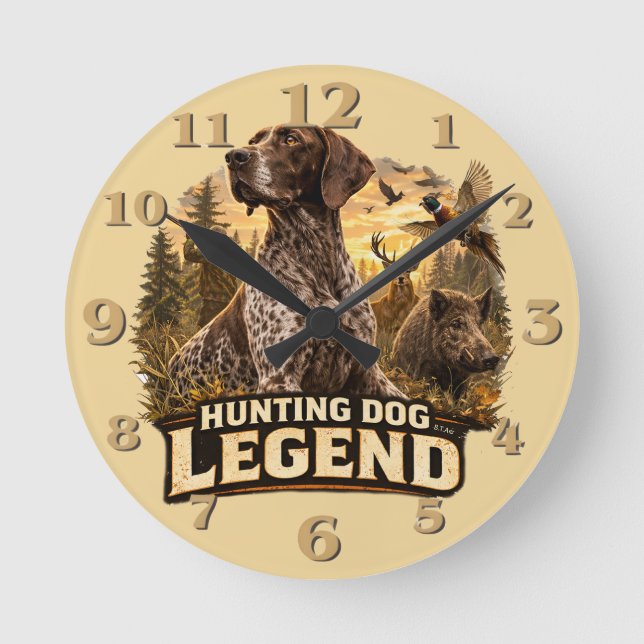Deutsch Drahthaar  Runde Wanduhr (Vorderseite)