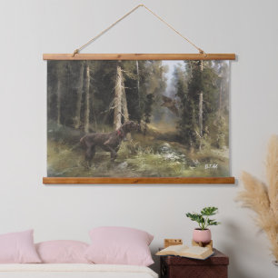 Deutsch Drahthaar Wandteppich Mit Holzrahmen