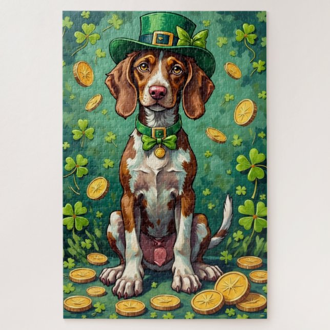 Deutsch Drahthaariger Pointer St. Patrick's Day (Vertikal)