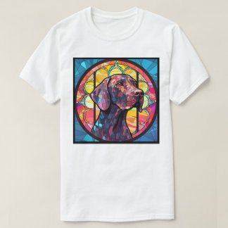 Deutsch Drahthaarpointer Glasmalerei T-Shirt
