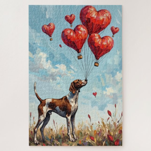 Deutsch Drahthaarpointer Valentinstag Herz  (Vertikal)