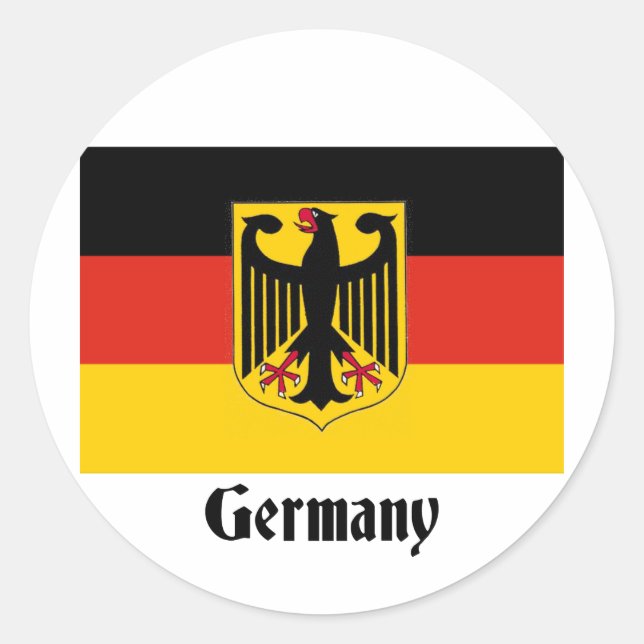Deutsch-Eagle-Flagge Runder Aufkleber (Vorderseite)