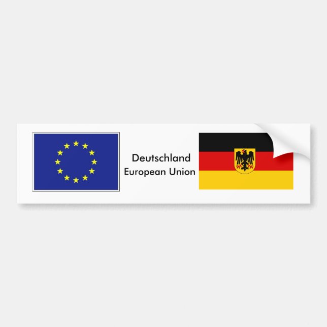 Deutsch - EU kennzeichnen Autoaufkleber (Vorne)