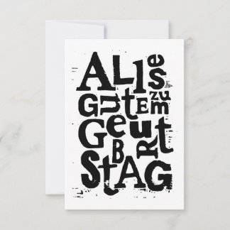 Deutsch "Happy Birthday" Lino Print Einladung