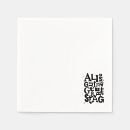 Deutsch "Happy Birthday" Lino Print Paper Napkin Serviette